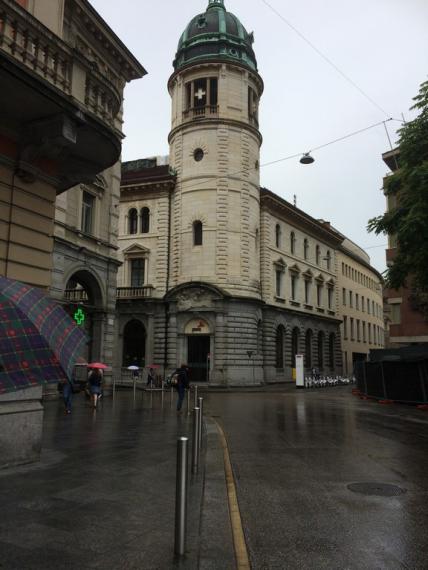 Centre ville sous la pluie