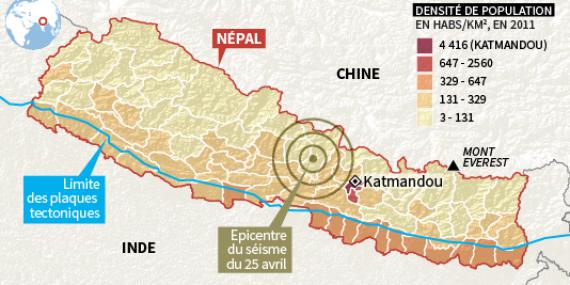 Zone géographique du séisme