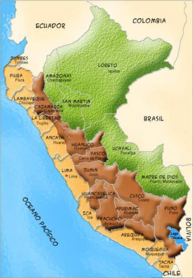 Carte des régions du Pérou (image de Mixha Zizek)