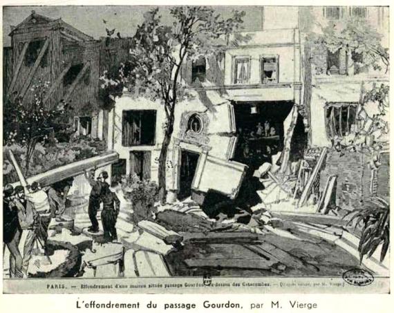 Effondrement du passage Gourdon en 1879