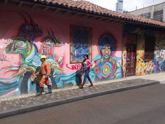 Dessins sur les murs de Bogota