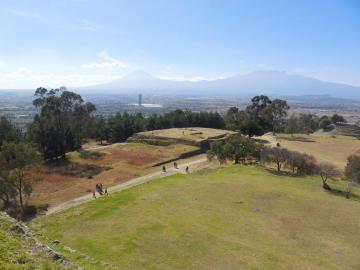 Vue sur Popocatépetl et Iztaccíhuatl