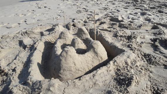 Notre chateau de sable à Sondervig