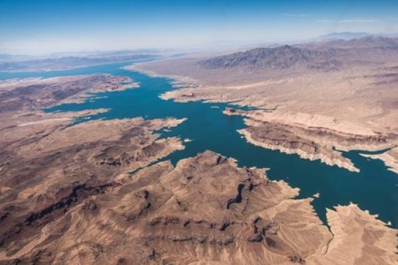 Vue aérienne du Lake Mead